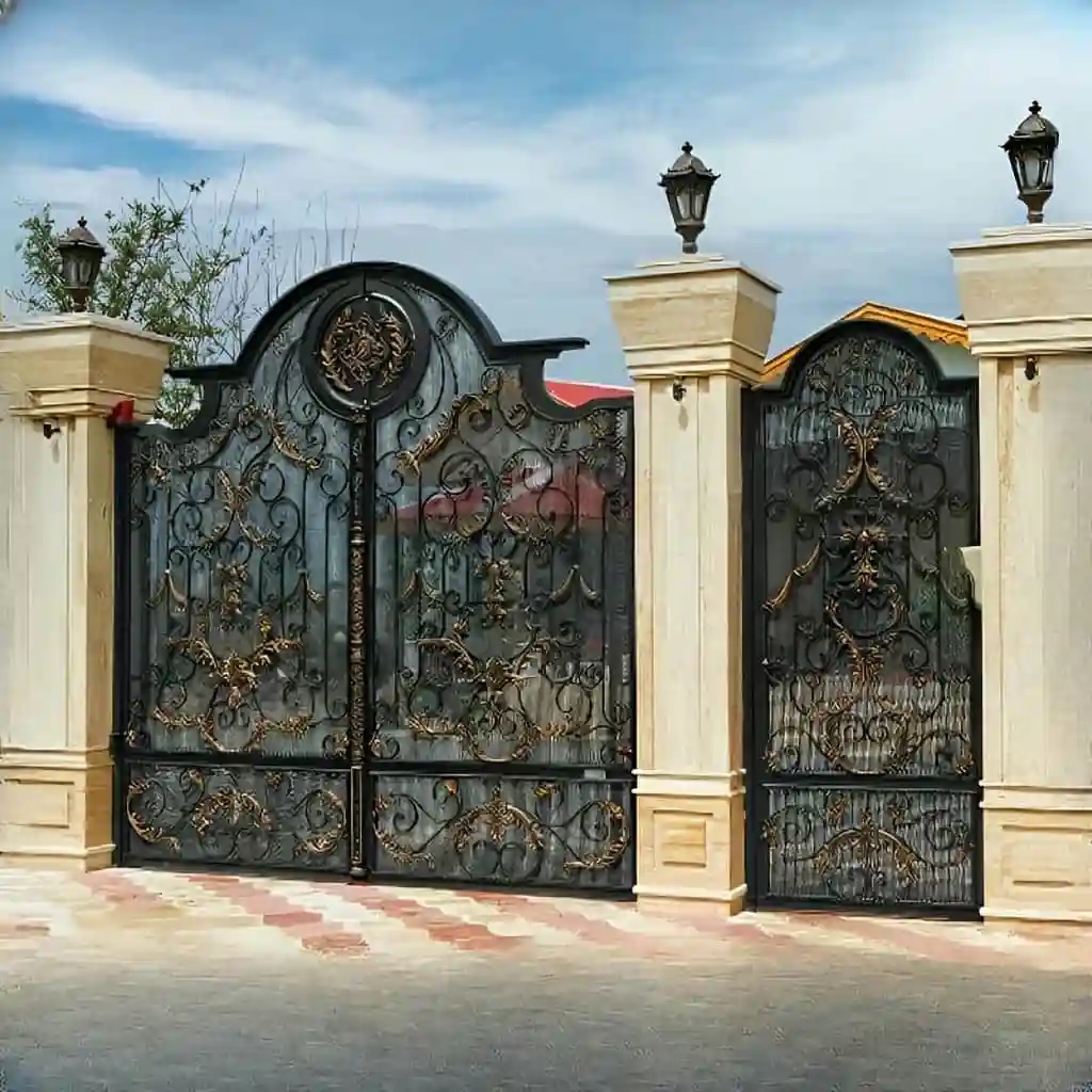 نصب درب فلزی ترک برای ورودی باغ