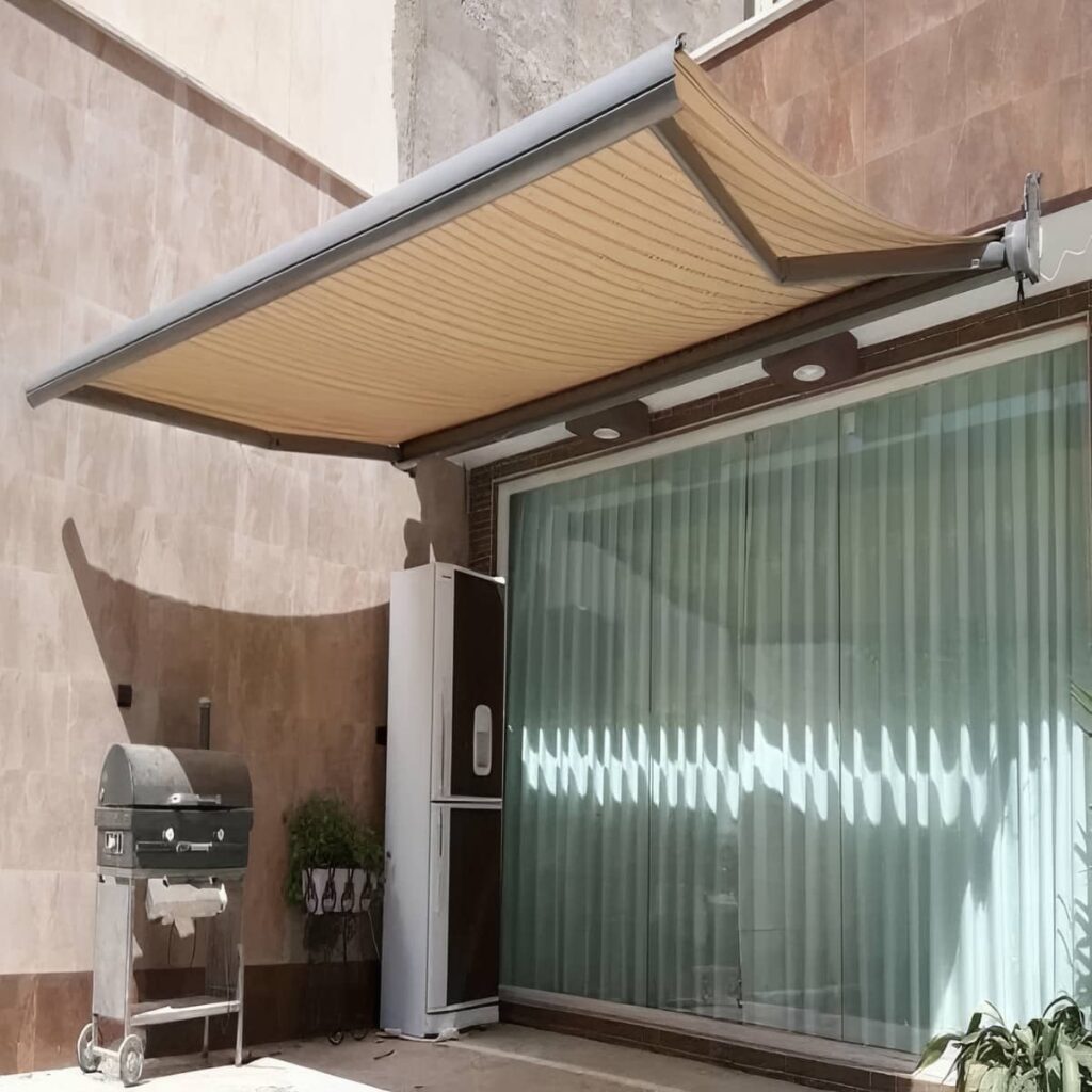 قیمت سایبان برقی اتوماتیک پارچه مقاوم در استان گیلان