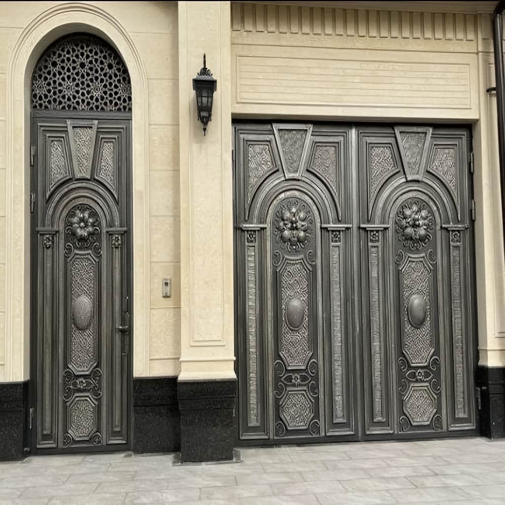 نصب درب حیاط فرفورژه مدرن در بجنورد