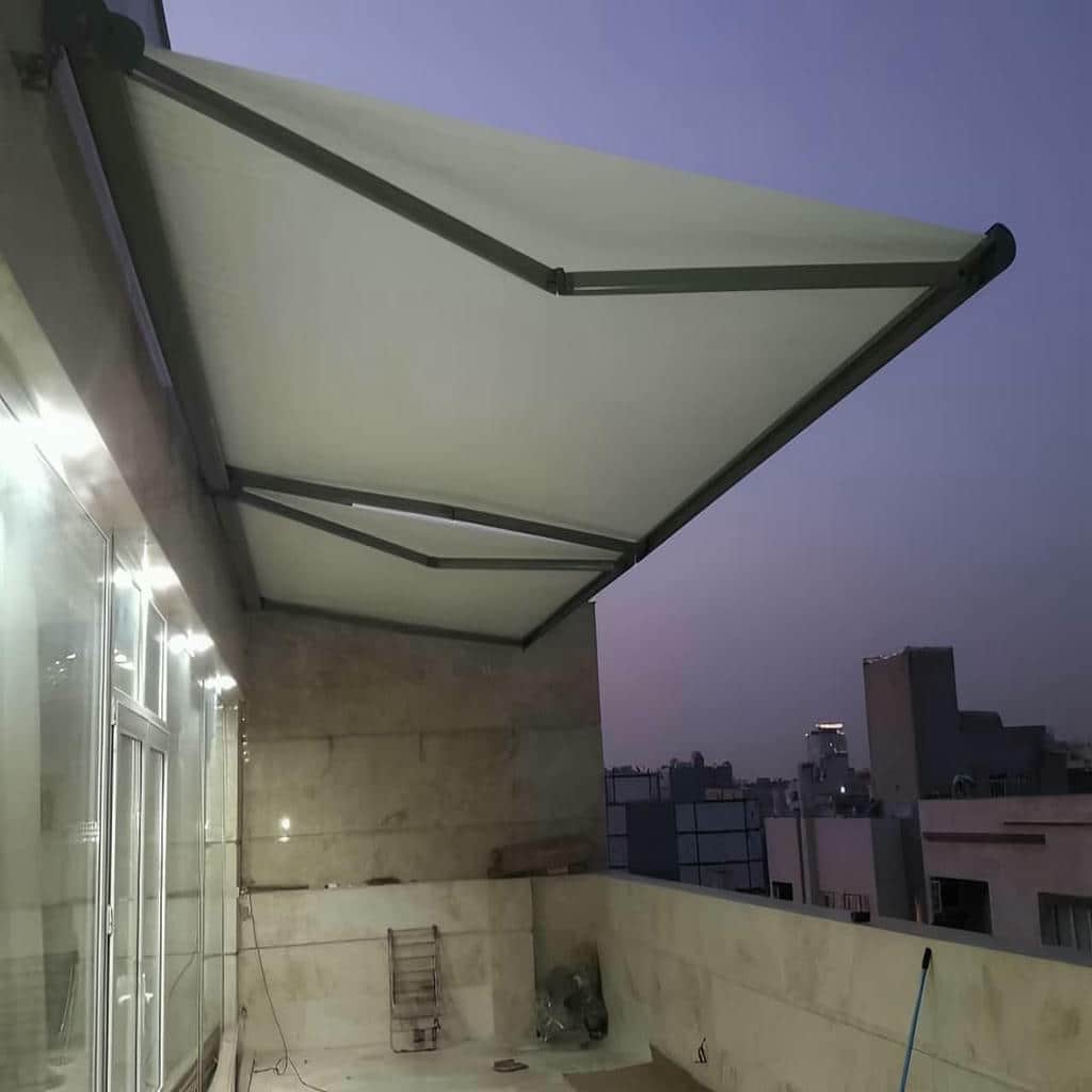 سایبان برقی کافه و رستوران با ریموت کنترل سریع
