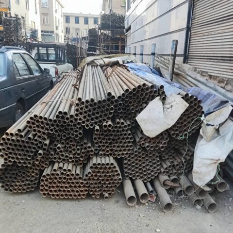 لوله داربست در اجرای سنگ کاری نمای ساختمان