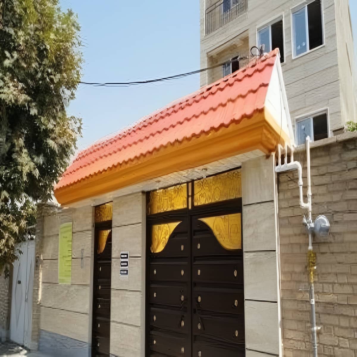 آردواز دکوراتیو نمای ساختمان با ترکیب چوب و فلز