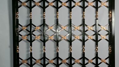11 نمونه درب آکاردئونی تسمه پهن آهنی