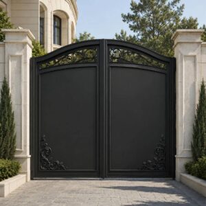 6 مدل درب پارکینگ مشکی طلایی