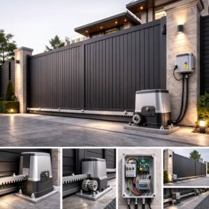 12 نمونه درب برقی ویلایی دو لنگه