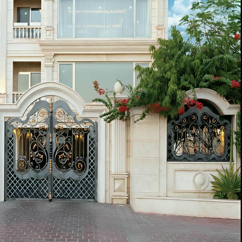 مدل ساده درب کشویی ریل زمینی با شاسی پروفیلی