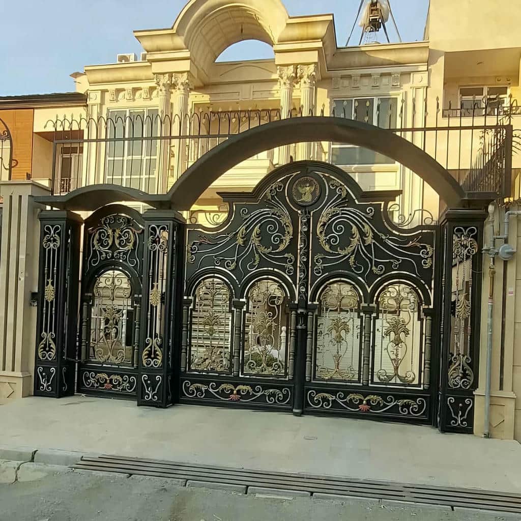 11 نمونه درب آهنی کلاسیک کتیبه دار