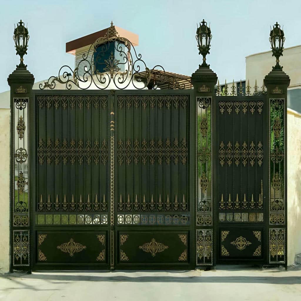 طرح پروفیلی درب پارکینگ فلزی دو لنگه
