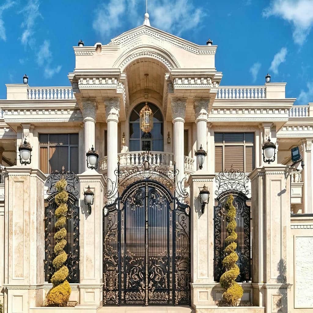 11 نمونه درب حیاط پروفیلی کلاف دار