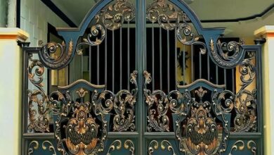 10 طرح درب ورودی ساختمان آهنی دو لنگه