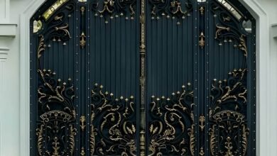 6 طرح درب حیاط برش لیزری هندسی