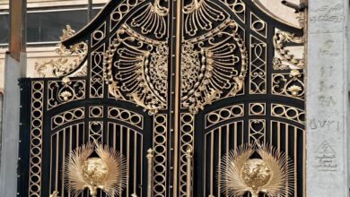 10 مدل درب فلزی حیاط حصاری عمودی