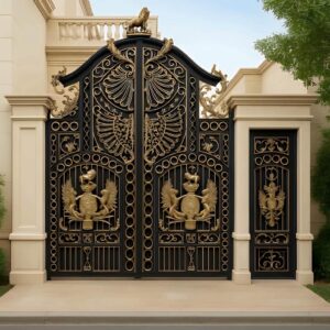 13 طرح درب حیاط لولایی ستون دار