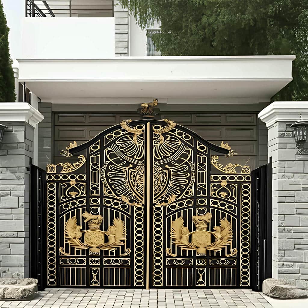 پنل افقی درب طرح چوب فلزی هماهنگ با دهانه پروژه