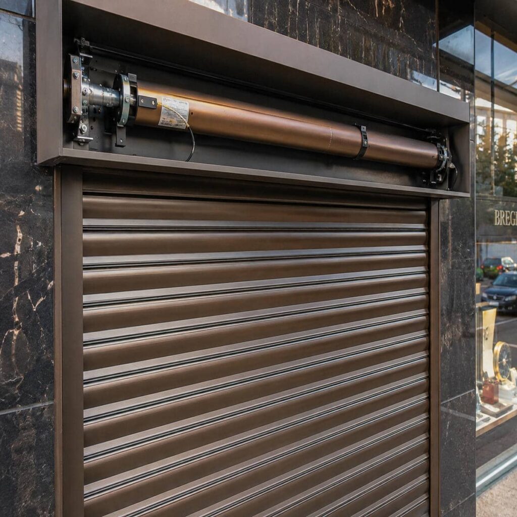 نصب کرکره برقی بی صدا موتور توبولار روی شفت تراز