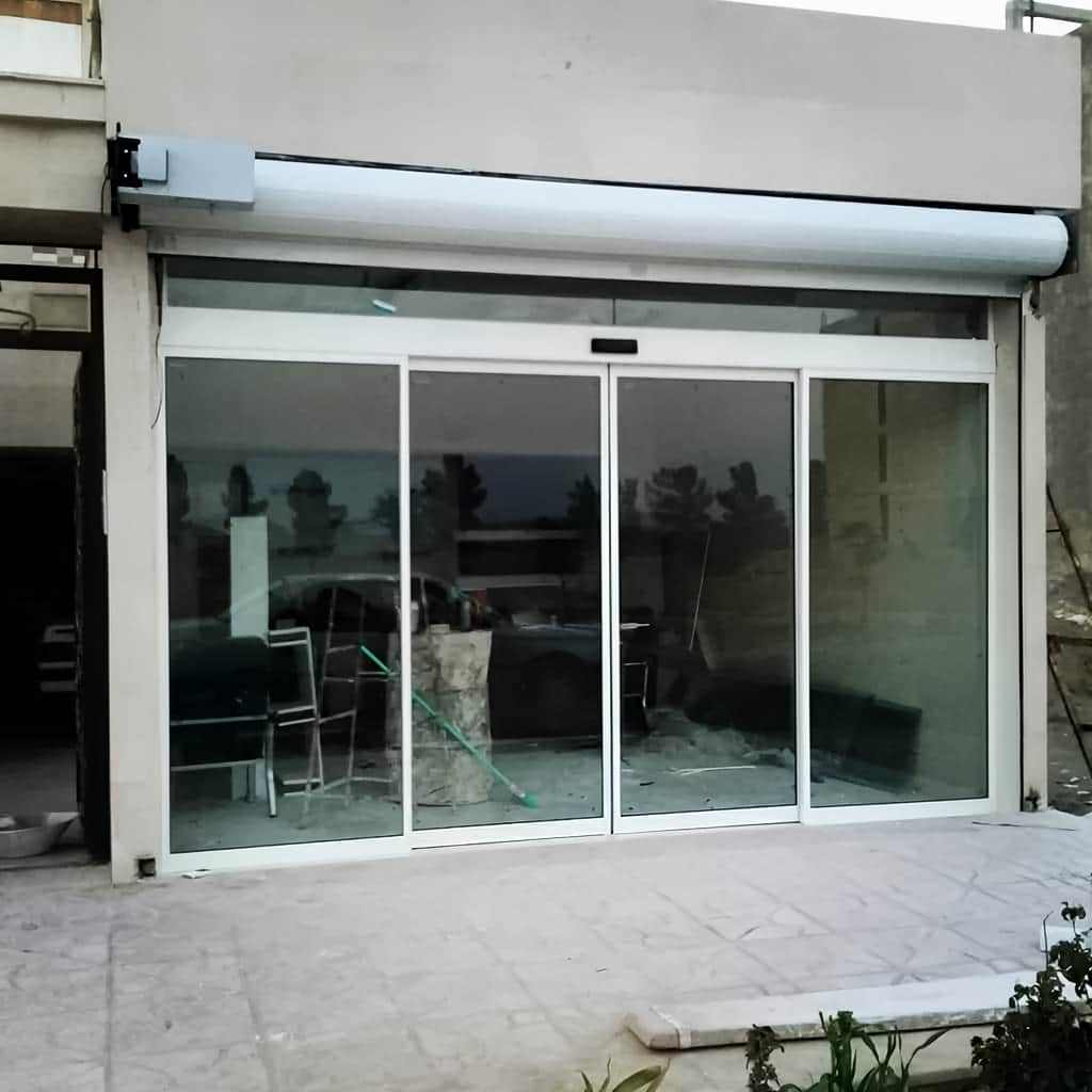 ساخت فریم آلومینیومی تلسکوپی درب اتوماتیک شیشه ای