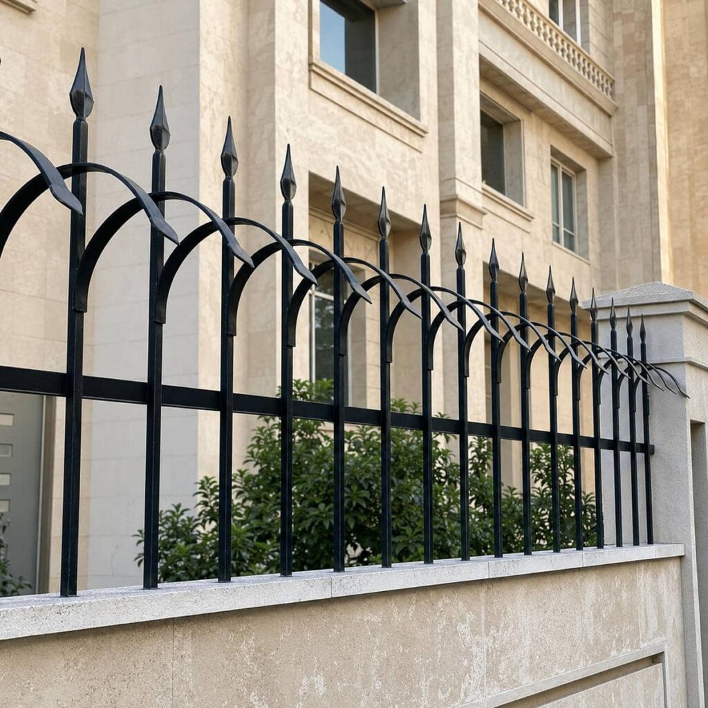 ساخت حفاظ دیوار مدرن خطی با فاصلههای منظم
