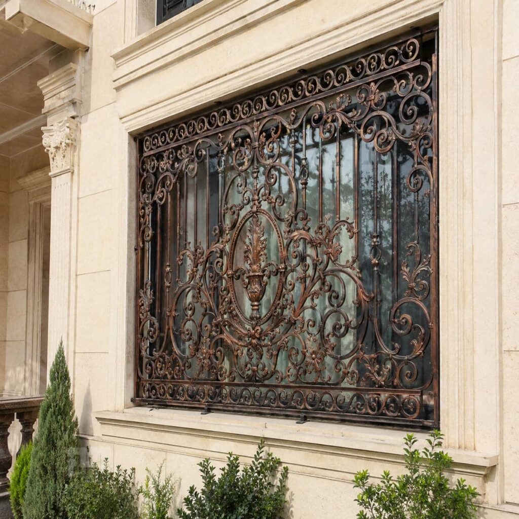 نرده پنجره آهنی نمای بیرونی