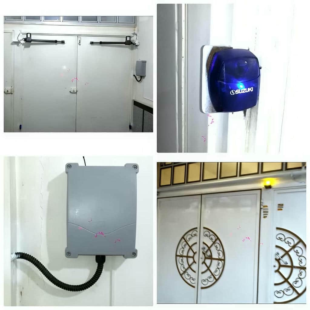 جک درب پارکینگ روی در آهنی دو لنگه