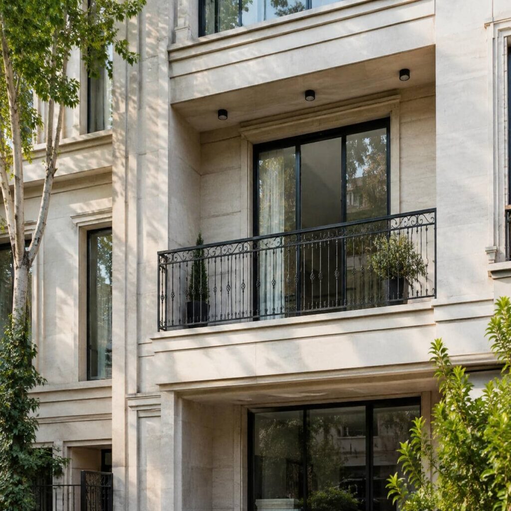 حفاظ بالکن با خطوط عمودی ساده