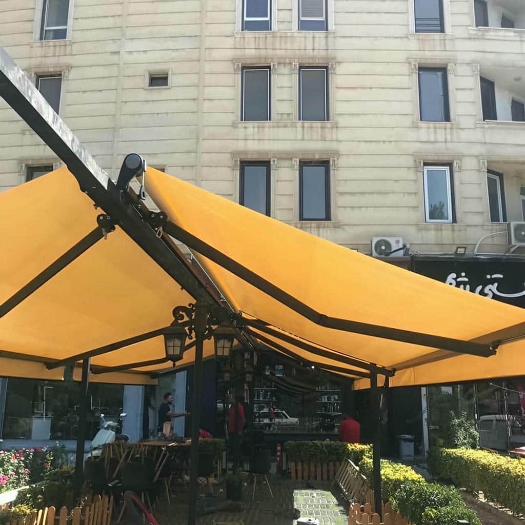 سایبان برقی اتوماتیک در استان کرمانشاه نمای روبرو