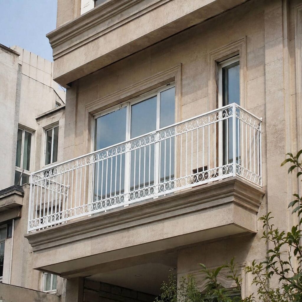 نرده بالکن سفارشی با پوشش مات در استان البرز