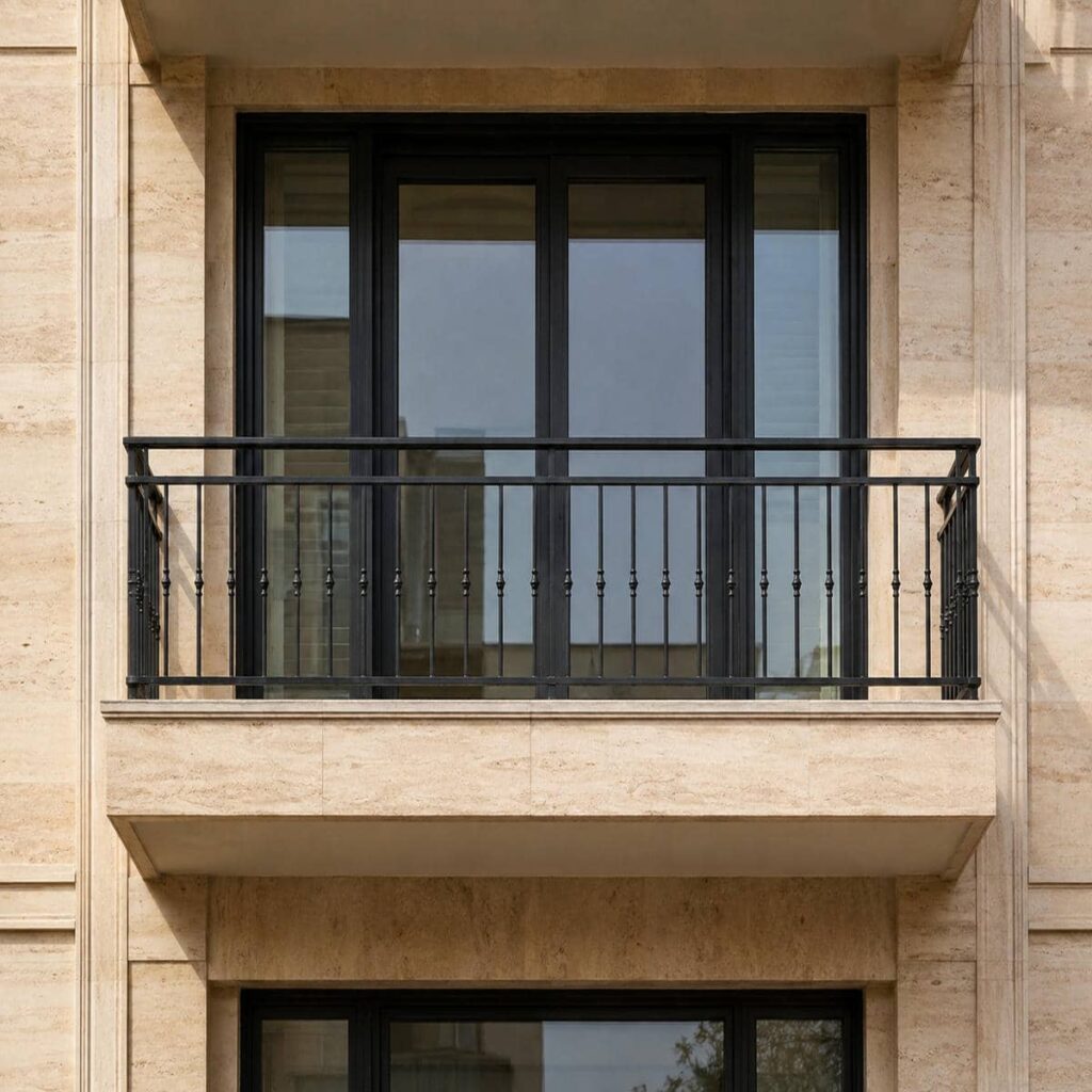 نرده بالکن مدرن با خطوط ساده در اردبیل